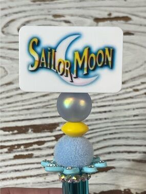 Sailor Moon Decorative Beaded Pen- Blue & Yellow